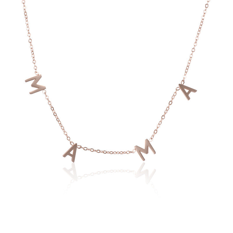 Wholesale MAMA Mother's Day Titanium Steel Necklace